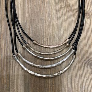 🌸 four layer leather & metal necklace🌸